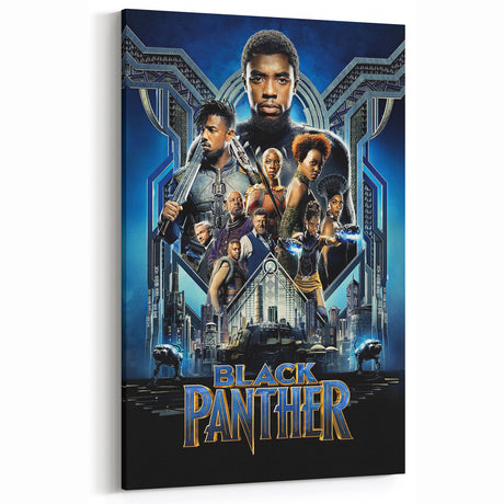 2010s Movie Poster Art - Black Panther Retro Vintage Film Print