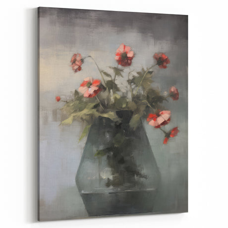 Vintage Botanical Art Prints – Soft Floral Arrangement in Vase