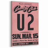 U2 1981 Concert Poster – Vintage Live Show at Country Club