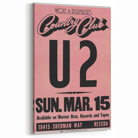 U2 1981 Concert Poster – Vintage Live Show at Country Club
