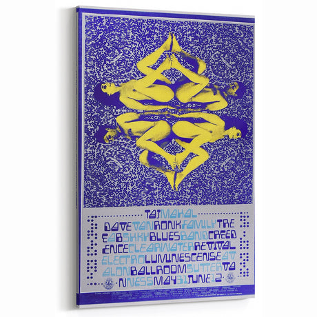 Taj Mahal & Dave Van Ronk 1960s Concert Poster - Psychedelic Art