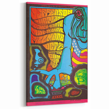 Jefferson Airplane 1967 Psychedelic Concert Poster - Fillmore
