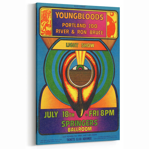The Youngbloods 1960s Concert Poster - Springer's Ballroom