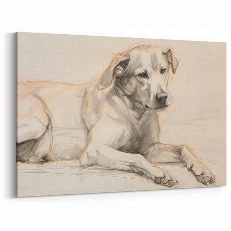 Vintage Animal Art - Dog Sketch Illustration Print for Home Decor