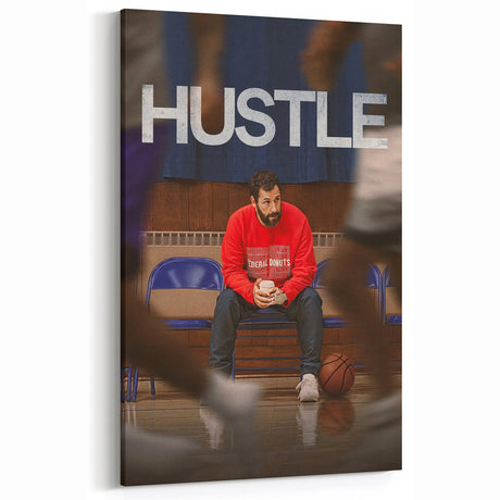 2020s Vintage Movie Poster – Hustle Retro Film Art Basketball Print