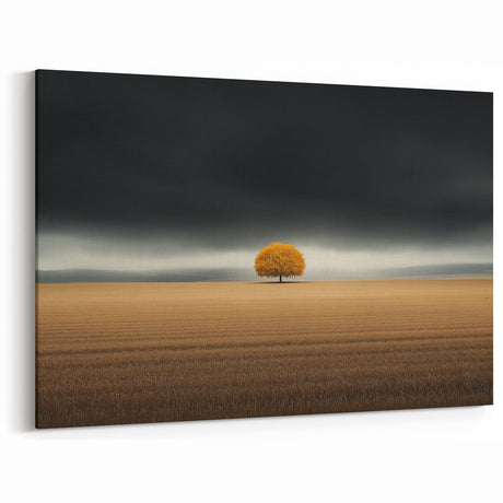Golden Solitary Tree – Dramatic Landscape & Nature Art Prints