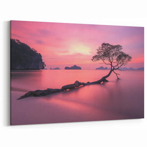 Tranquil Sunset Tree – Coastal Landscape & Nature Art Prints