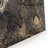 Geometric Moody Modern Wall Art – Abstract Black & Beige Canvas