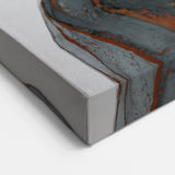 Fluid Moody Modern Wall Art – Abstract Gray & Copper Canvas