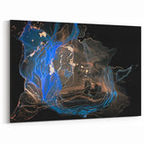 Modern Abstract Painting – Bold Royal Blue & Gold Canvas Art
