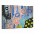 Abstract Wall Art – Playful Modern Canvas in Blue, Pink & Pastel Hues
