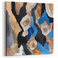 Abstract Canvas Wall Art – Bold Modern Painting in Black & Royal Blue