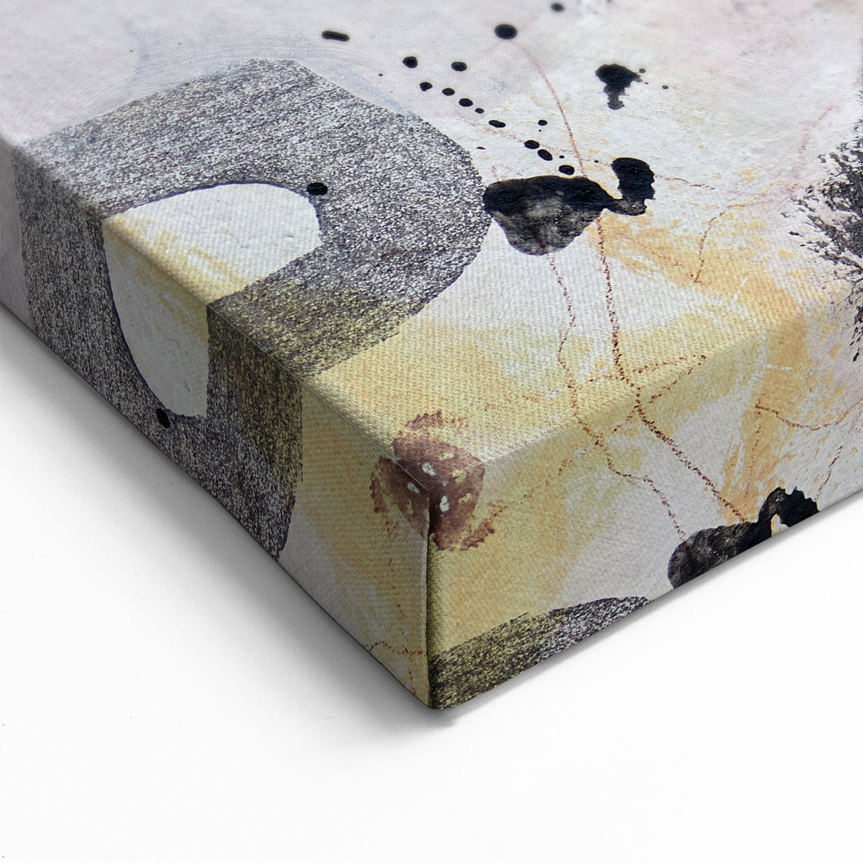 Large Abstract Wall Art – Expressive Modern Painting in Gray & Mustard