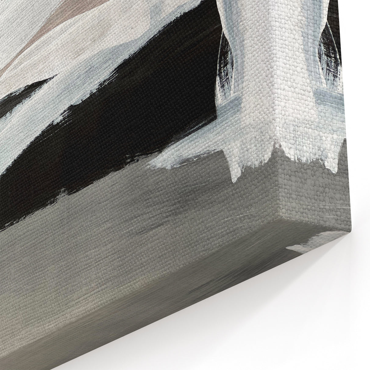 Large Abstract Wall Art – Monochrome Modern Painting in Gray & White