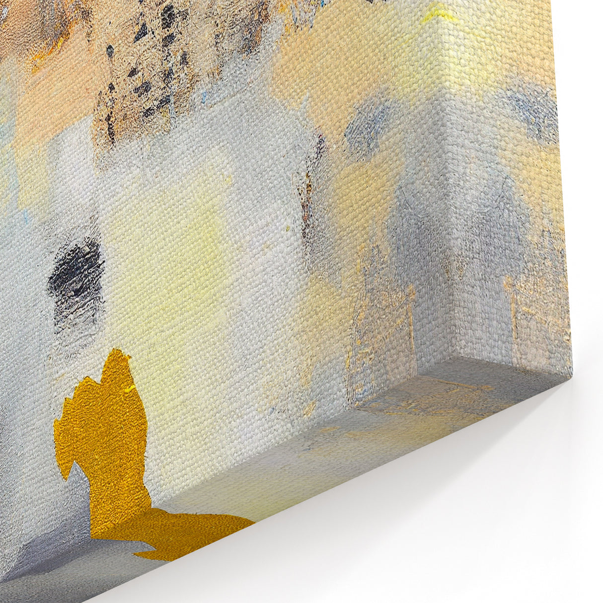 Abstract Canvas Wall Art – Contemporary Modern Painting in Gold & Blue
