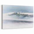 Large Abstract Wall Art – Serene Landscape Print in White & Gray