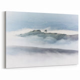 Large Abstract Wall Art – Serene Landscape Print in White & Gray