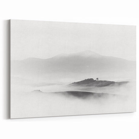 Abstract Canvas Wall Art – Modern Black & White Landscape Print