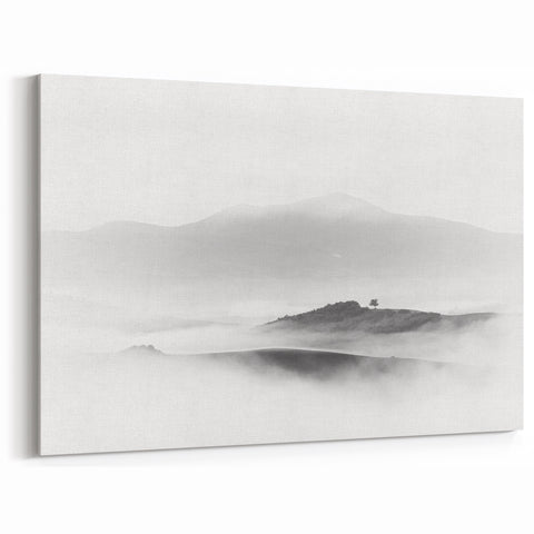 Abstract Canvas Wall Art – Modern Black & White Landscape Print