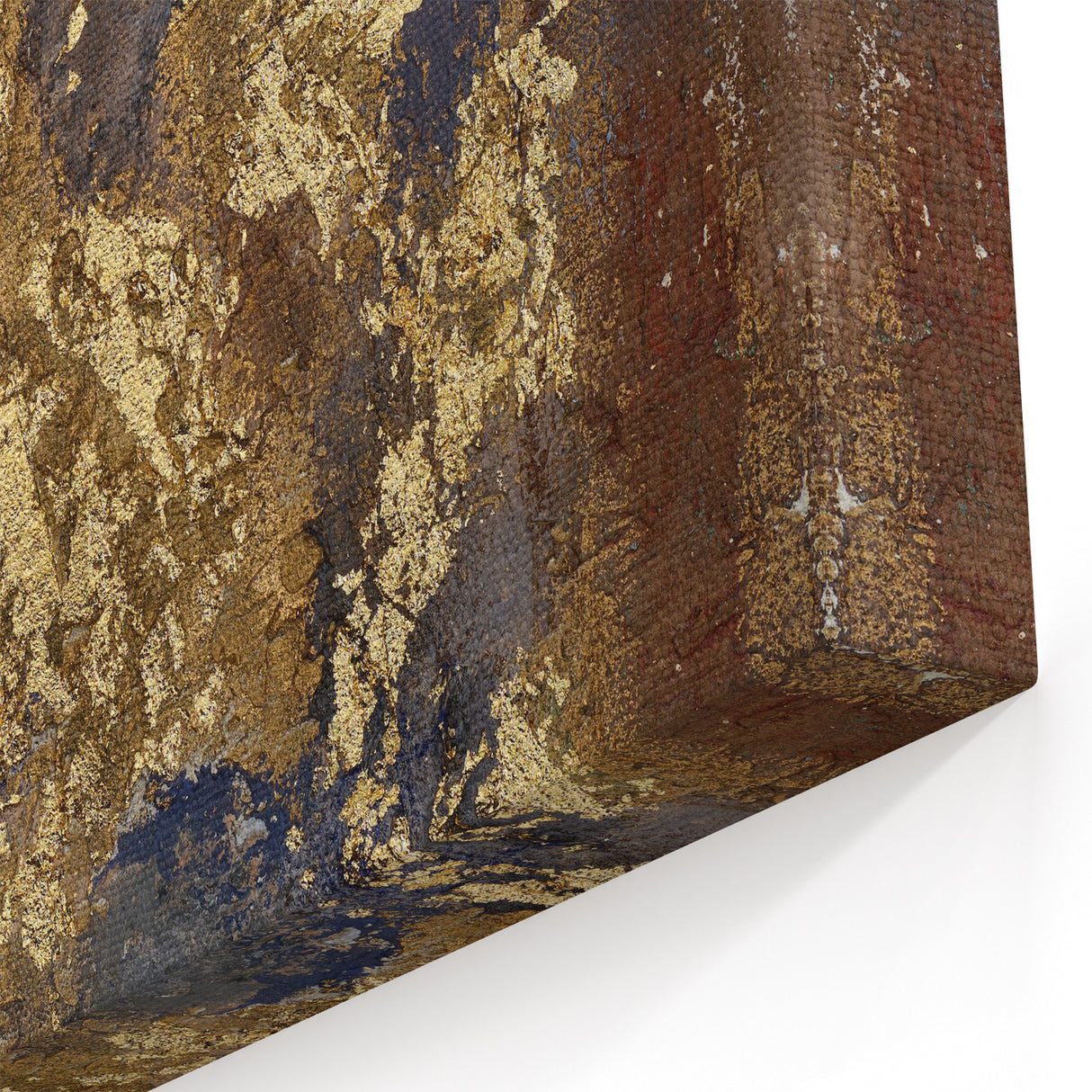 Modern Abstract Paintings – Moody Gold & Brown Metallic Canvas