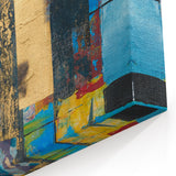 Bold Moody Modern Wall Art - Abstract Blue & Gold Geometric Print