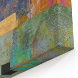 Vibrant Moody Modern Wall Art - Abstract Multicolor & Gold Print