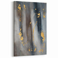 Elegant Moody Modern Wall Art - Abstract Gray, Gold & Black Print