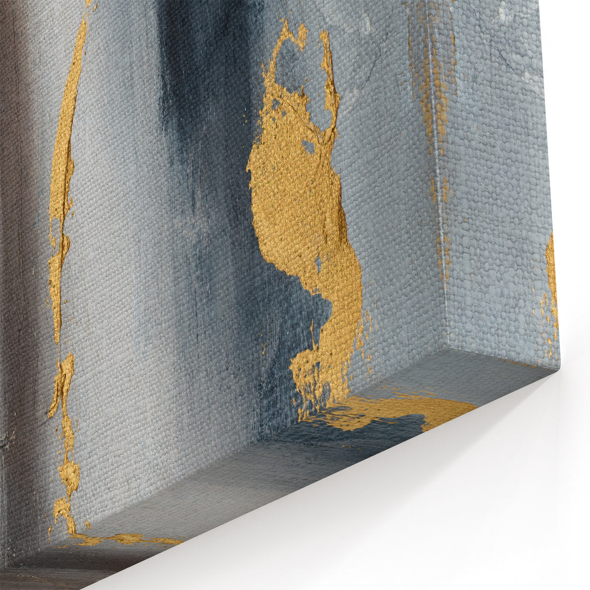 Elegant Moody Modern Wall Art - Abstract Gray, Gold & Black Print