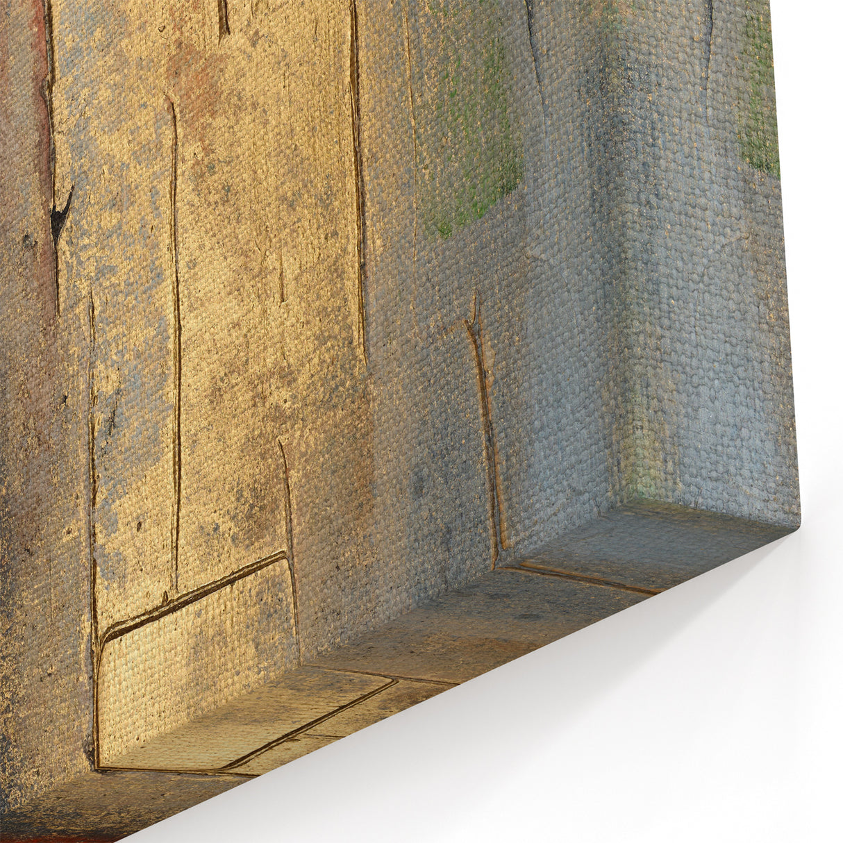 Textured Moody Modern Wall Art - Abstract Gold, Red & Gray Print