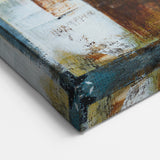 Rustic Moody Modern Wall Art - Abstract Brown, Gold & White Print