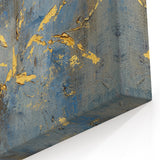 Luxury Moody Modern Wall Art - Abstract Blue, Gold & Gray Print