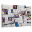 Moody Modern Wall Art – Abstract Geometric Canvas with Rich Accents