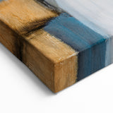 Abstract Wall Art – Moody Geometric Painting in Blue and Earthy Tones