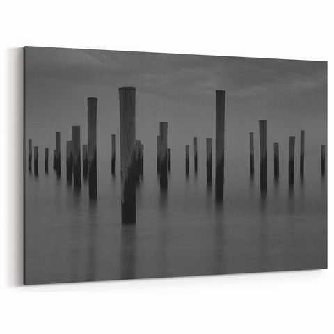 Modern Art Prints – Moody Black & White Minimalist Seascape