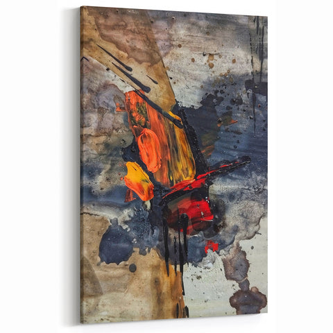 Large Abstract Wall Art – Bold Earthy & Fiery Expressionist Painting