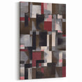 Contemporary Abstract Art – Geometric Canvas in Brown & Burgundy