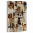Abstract Canvas Wall Art – Earthy Geometric Painting in Beige & Brown
