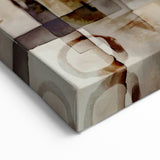 Abstract Canvas Wall Art – Earthy Geometric Painting in Beige & Brown