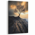 Dramatic Lone Tree at Sunset – Nature Art Print
