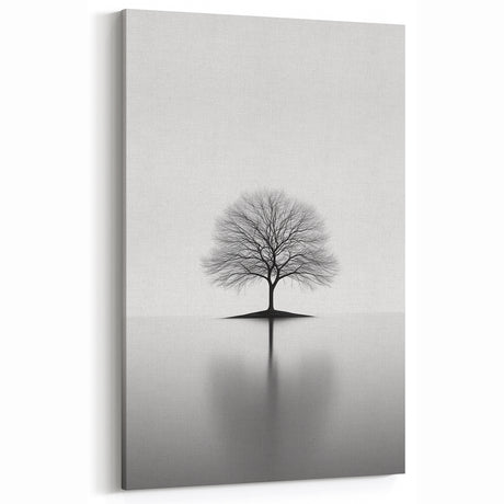 Minimalist Black & White Tree – Elegant Nature Art Print
