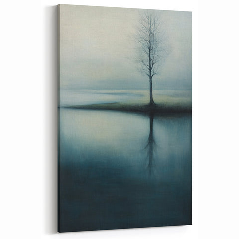 Misty Tree Reflection – Tranquil Nature Art Print