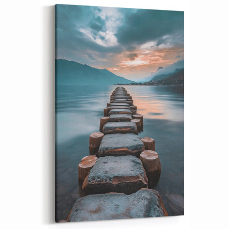 Tranquil Lakeside Pathway – Serene Nature Landscape Art Print