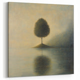 Solitary Tree Reflection – Minimalist Nature Art Print