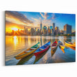 Golden City Sunset with Boats – Fine Art Photography Print