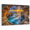 Golden Seaside Cliffs – Fine Art Photography Ocean Sunset Print