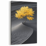 Golden Tree in Black Desert – Tree Art Prints & Nature Wall Art