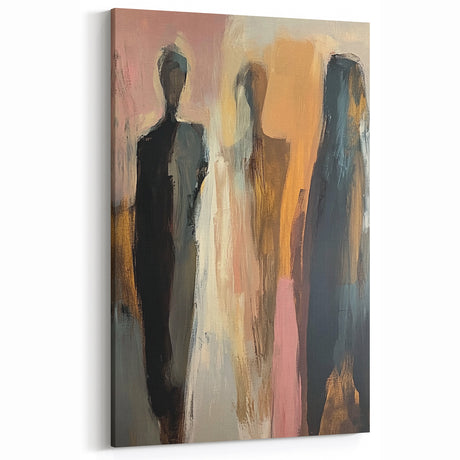 Elegant Abstract Figurative Wall Art – Modern Human Form Painting