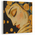 Elegant Abstract Figurative Wall Art – Gold Accented Modern Painting