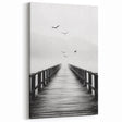 Misty Pier with Birds - Fine Art Photography Framed Prints