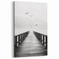 Misty Pier with Birds - Fine Art Photography Framed Prints